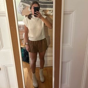 Free People Leather Shorts